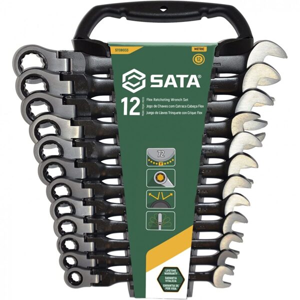 Kombinēto zobratu uzgriežņu atslēgu komplekts 12 Gb(8-19 MM)   SATA  ST08033